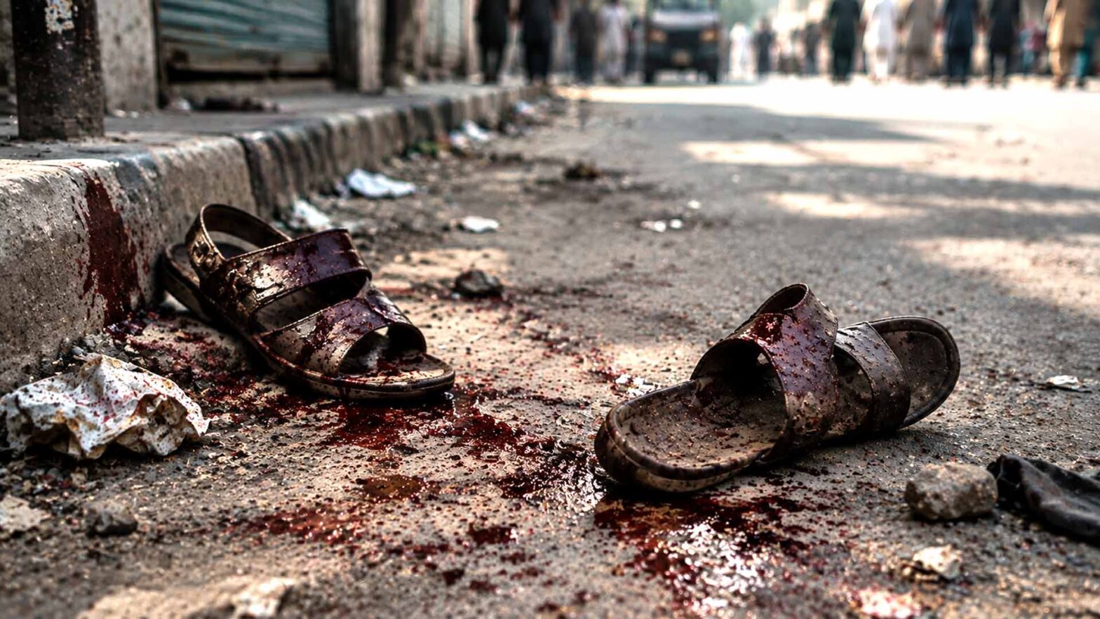 Polizia di fronte a una folla durante un episodio legato alla blasfemia in Pakistan – immagine illustrativa