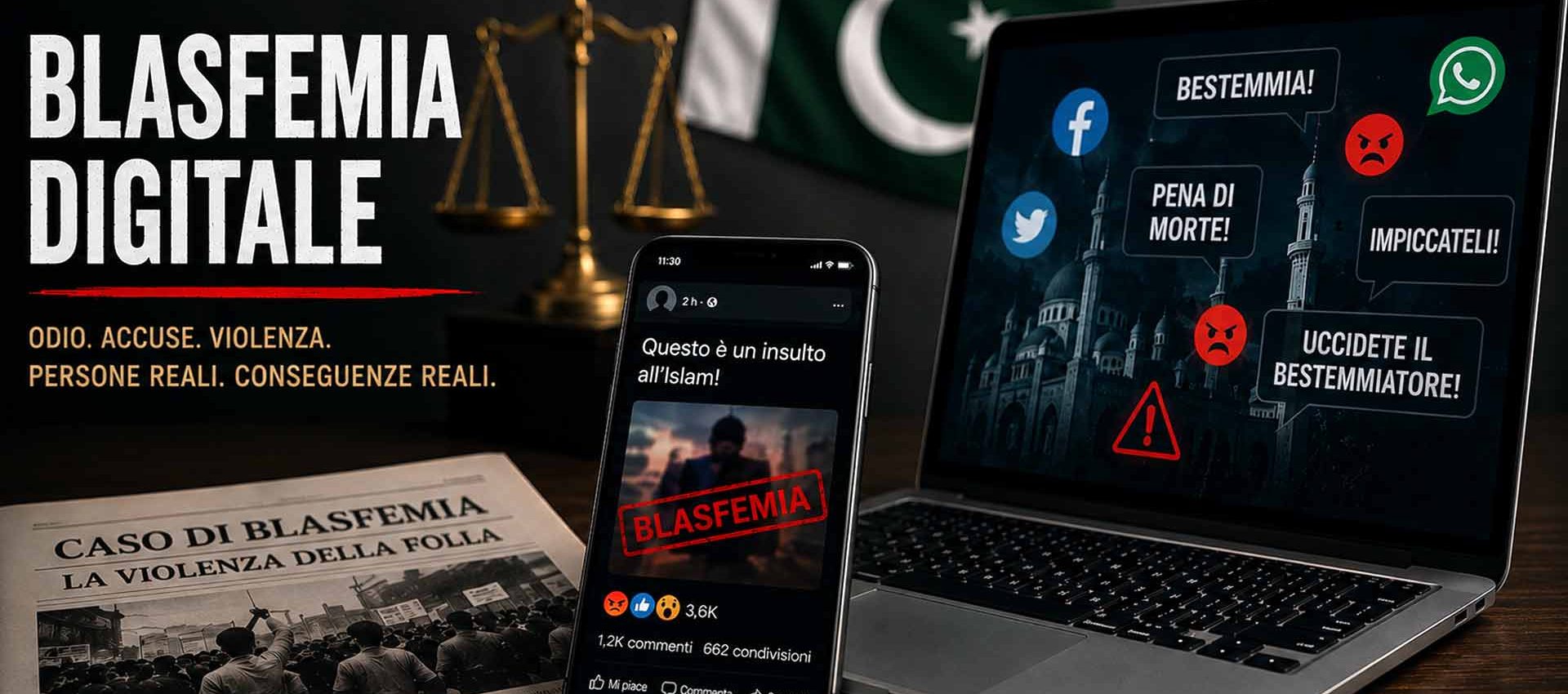 Smartphone con prove digitali in un caso di blasfemia in Pakistan – immagine illustrativa